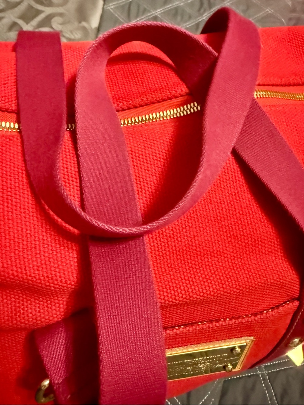 Louis Vuitton Red Cabas Antigua MM - Limited - Vintage Luxury - Perfect Tote - Picture 6 of 16
